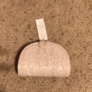 White Pearl beaded bag with chain strap